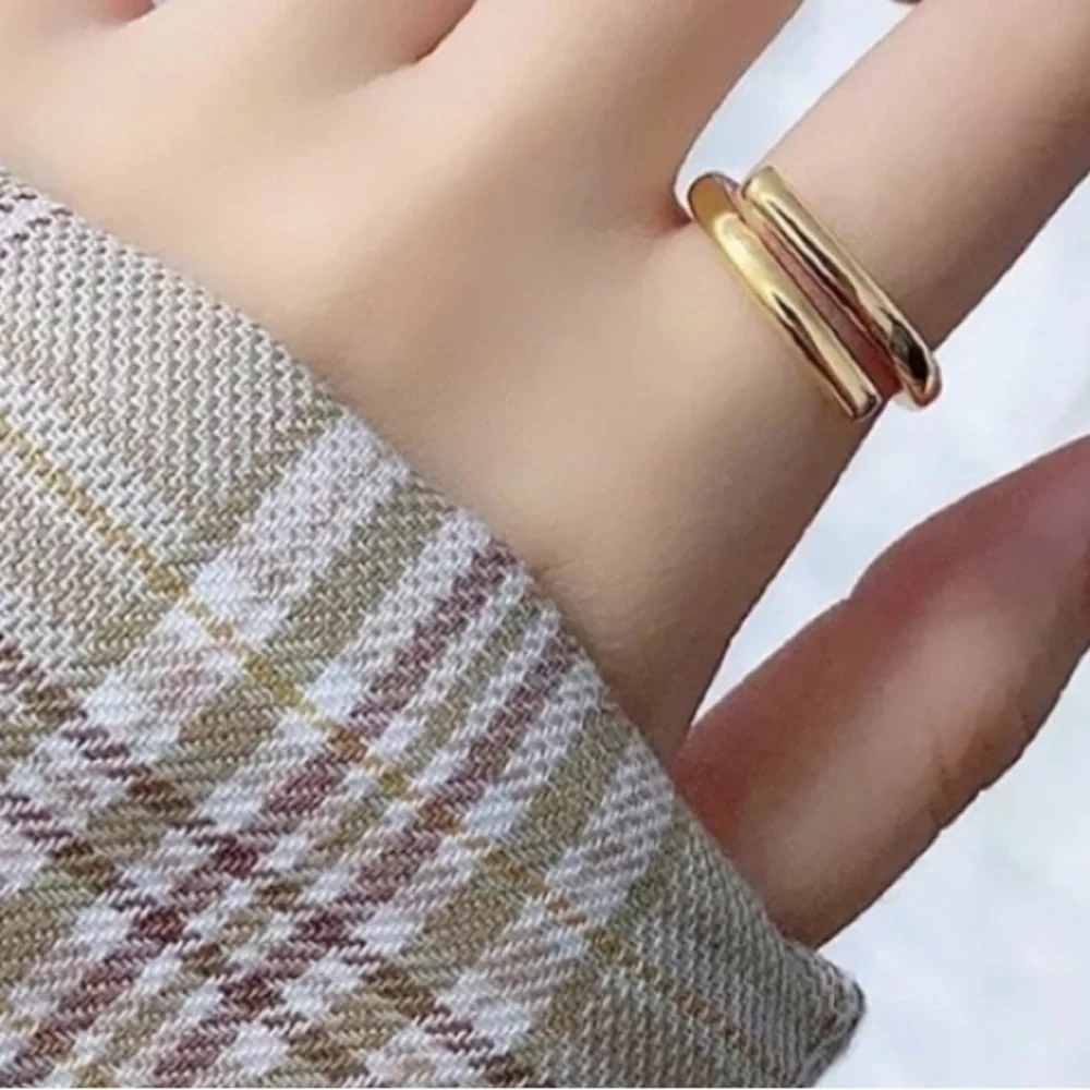 NEW Unisex‎ 18k Yellow Gold Vermeil Sterling Silver Adjustable Ring